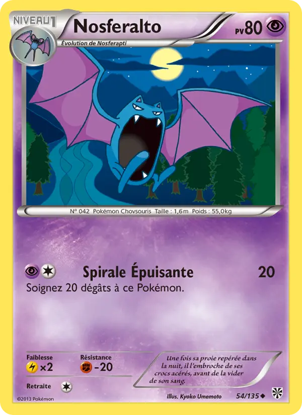 Scan HD carte Pokémon Nosferalto 54/135 — Tempète Plasma