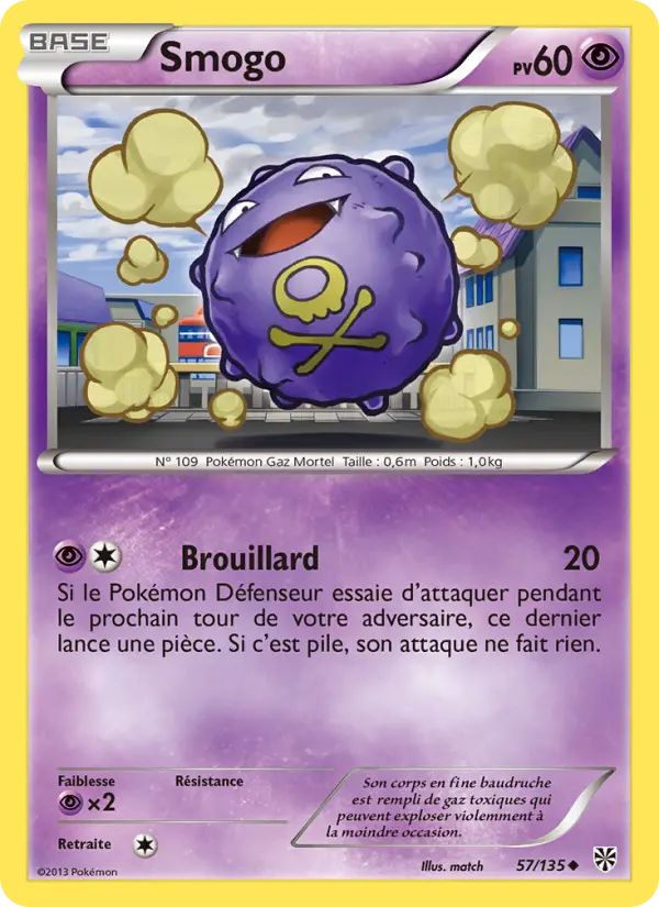 Scan HD carte Pokémon Smogo 57/135 — Tempète Plasma