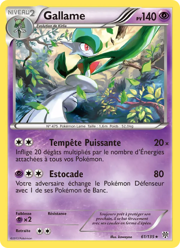 Scan HD carte Pokémon Gallame 61/135 — Tempète Plasma