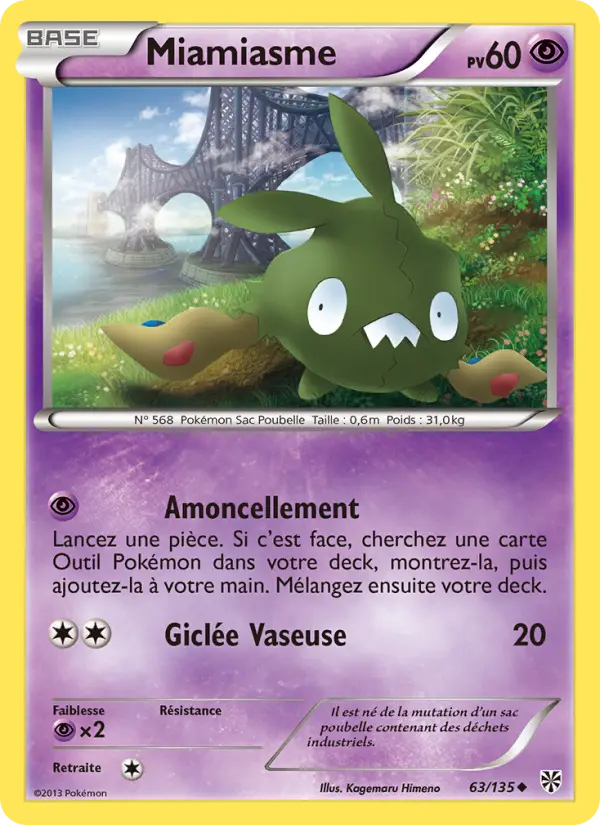 Scan HD carte Pokémon Miamiasme 63/135 — Tempète Plasma