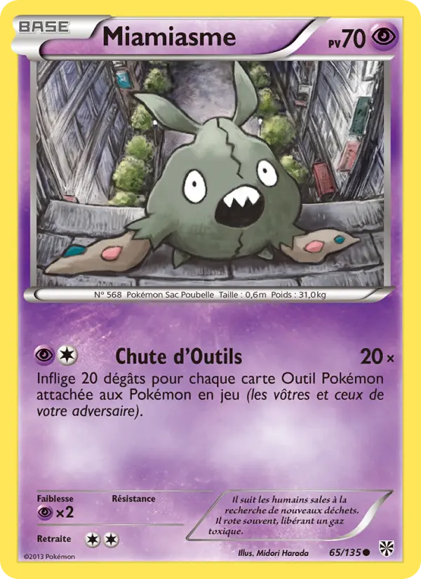 Scan HD carte Pokémon Miamiasme 65/135 — Tempète Plasma