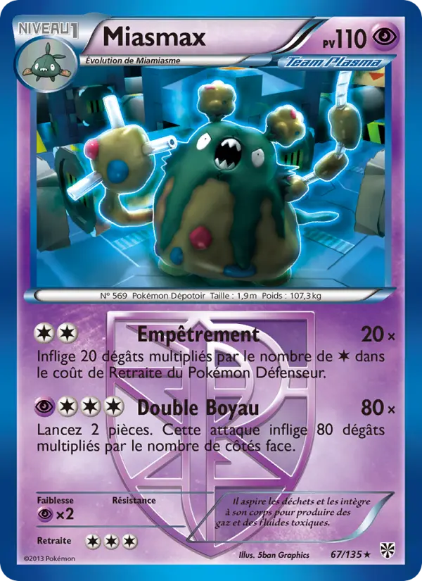 Scan HD carte Pokémon Miasmax 67/135 — Tempète Plasma