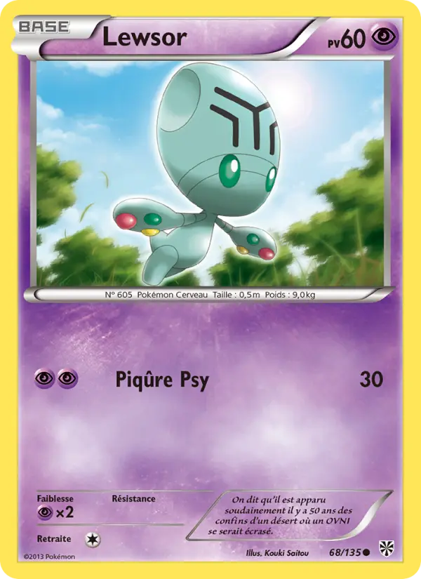 Scan HD carte Pokémon Lewsor 68/135 — Tempète Plasma