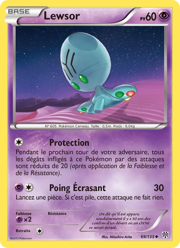 Scan HD carte Pokémon Lewsor 69/135 — Tempète Plasma