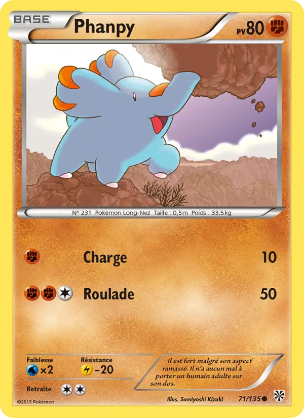 Scan HD carte Pokémon Phanpy 71/135 — Tempète Plasma