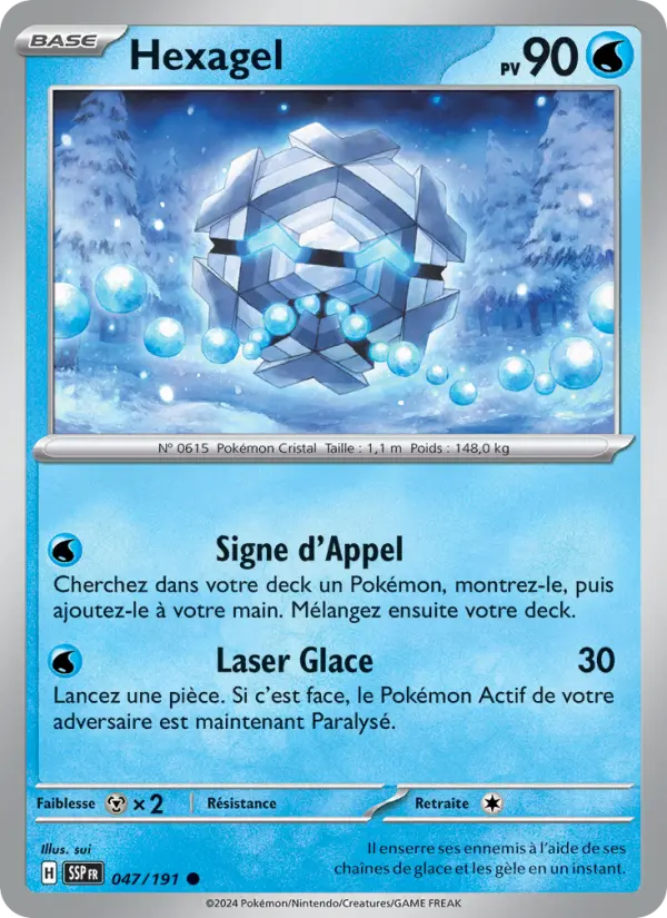 Scan HD carte Pokémon Hexagel 047/191 — Étincelles Déferlantes