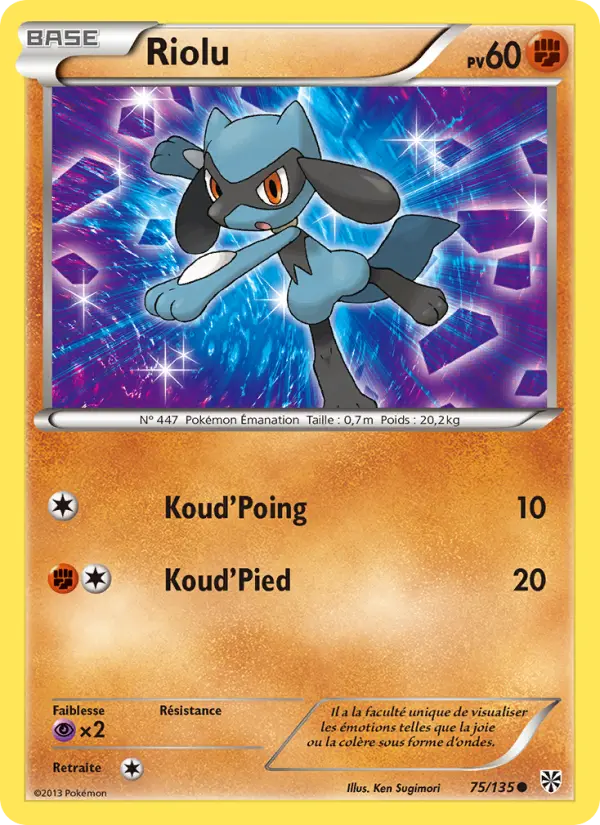 Scan HD carte Pokémon Riolu 75/135 — Tempète Plasma