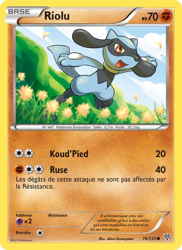 Scan HD carte Pokémon Riolu 76/135 — Tempète Plasma