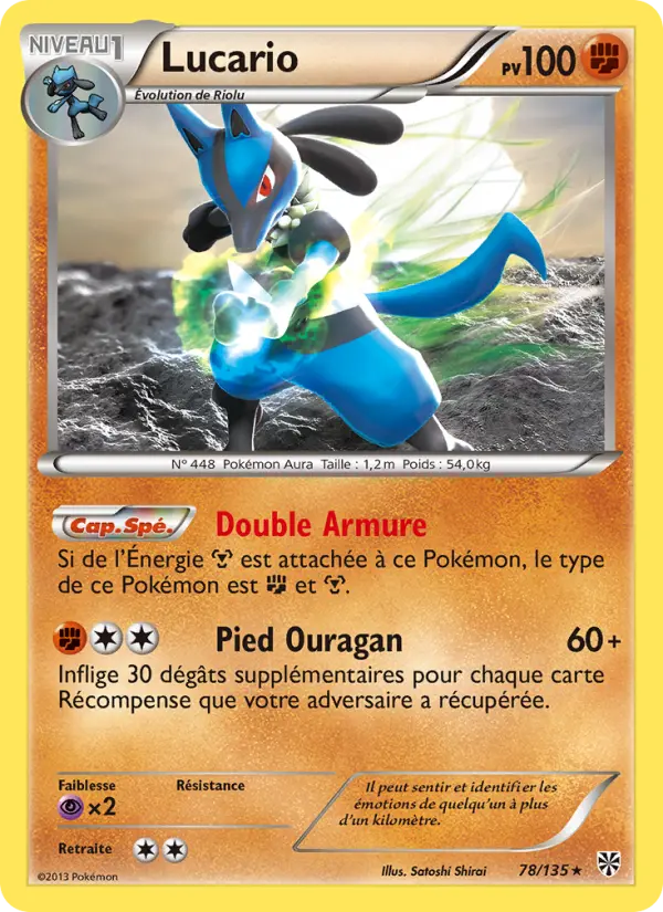 Scan HD carte Pokémon Lucario 78/135 — Tempète Plasma