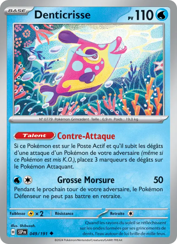 Scan HD carte Pokémon Denticrisse 049/191 — Étincelles Déferlantes