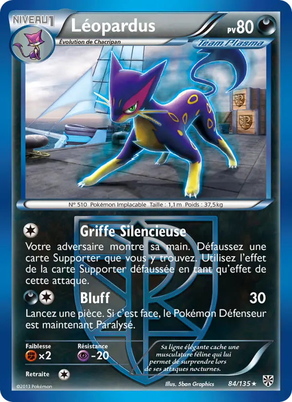 Scan HD carte Pokémon Léopardus 84/135 — Tempète Plasma