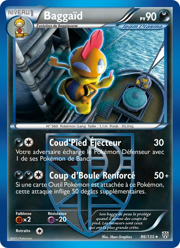 Scan HD carte Pokémon Baggaïd 86/135 — Tempète Plasma