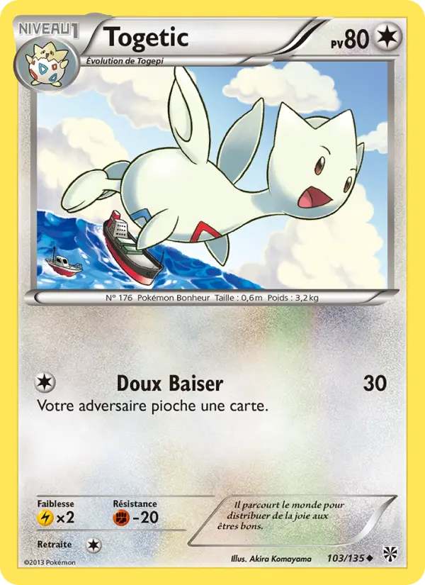 Scan HD carte Pokémon Togetic 103/135 — Tempète Plasma
