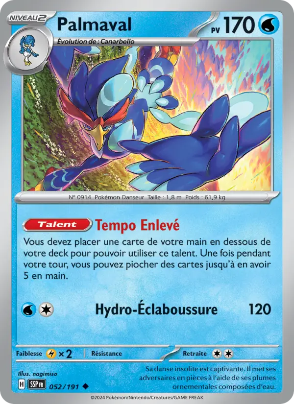 Scan HD carte Pokémon Palmaval 052/191 — Étincelles Déferlantes
