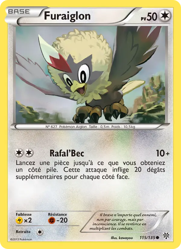 Scan HD carte Pokémon Furaiglon 115/135 — Tempète Plasma