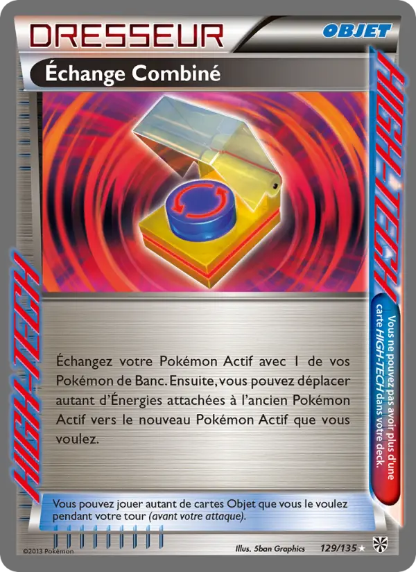 Scan HD carte Pokémon Échange Combiné 129/135 — Tempète Plasma