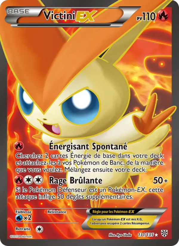 Scan HD carte Pokémon Victini-EX 131/135 — Tempète Plasma