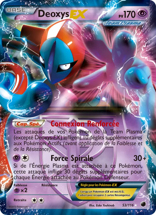 Scan HD carte Pokémon Deoxys-EX 53/116 — Glaciation Plasma