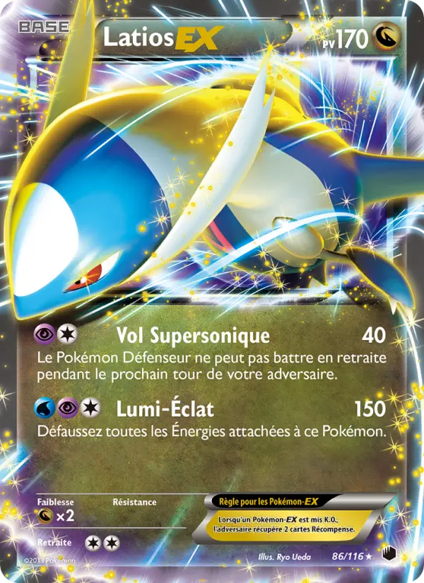 Scan HD carte Pokémon Latios-EX 86/116 — Glaciation Plasma
