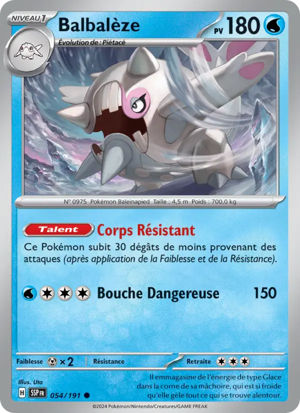 Scan HD carte Pokémon Balbalèze 054/191 — Étincelles Déferlantes