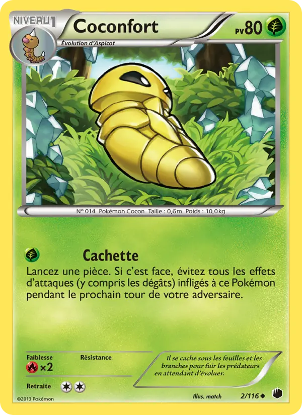 Scan HD carte Pokémon Coconfort 2/116 — Glaciation Plasma