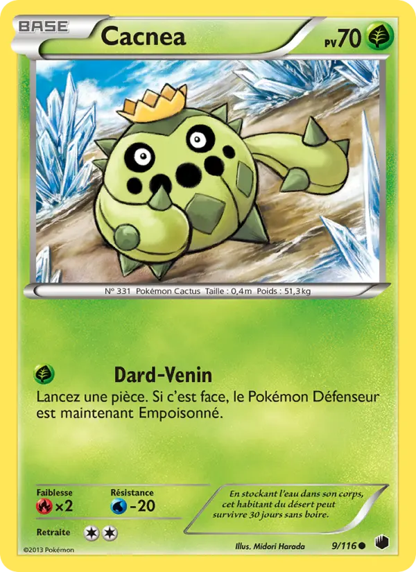 Scan HD carte Pokémon Cacnea 9/116 — Glaciation Plasma