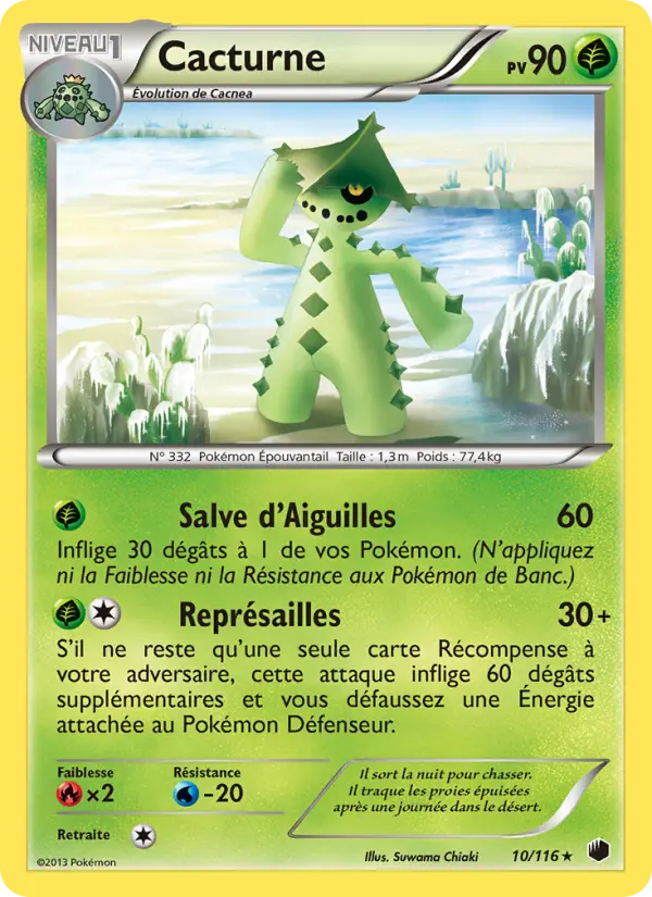 Scan HD carte Pokémon Cacturne 10/116 — Glaciation Plasma