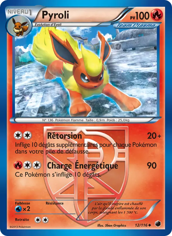 Scan HD carte Pokémon Pyroli 12/116 — Glaciation Plasma