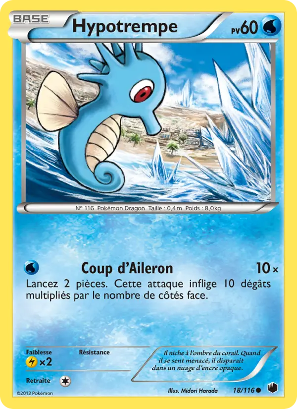 Scan HD carte Pokémon Hypotrempe 18/116 — Glaciation Plasma