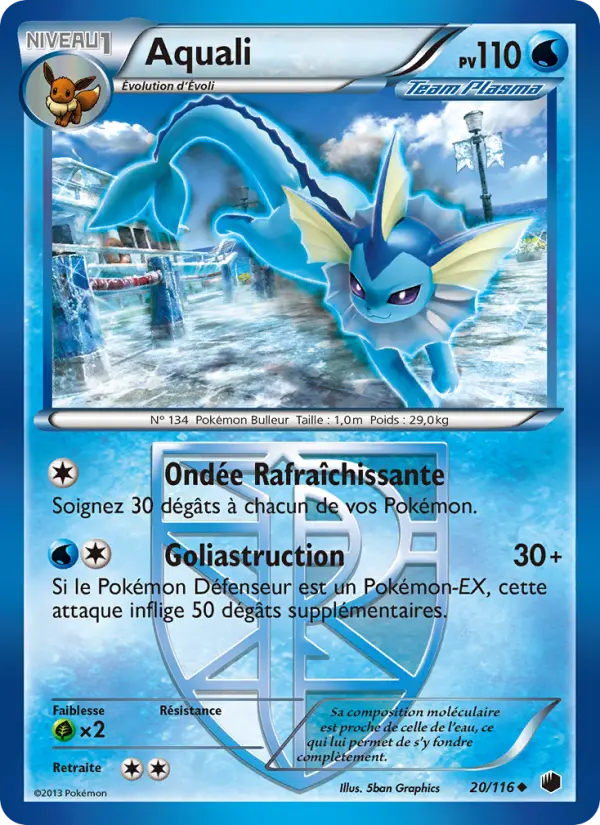 Scan HD carte Pokémon Aquali 20/116 — Glaciation Plasma