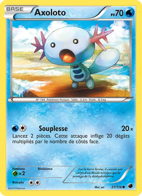Scan HD carte Pokémon Axoloto 21/116 — Glaciation Plasma