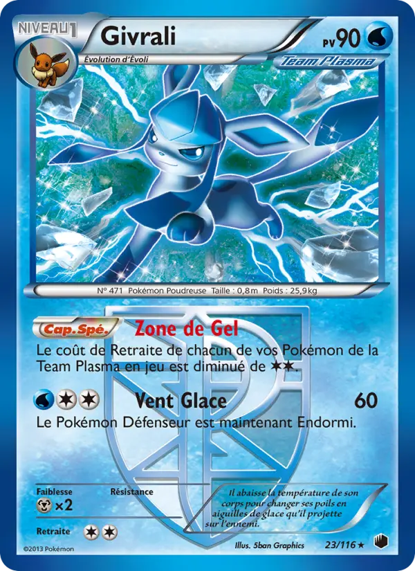 Scan HD carte Pokémon Givrali 23/116 — Glaciation Plasma