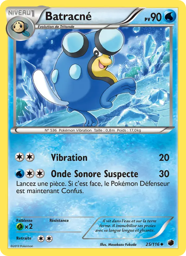 Scan HD carte Pokémon Batracné 25/116 — Glaciation Plasma