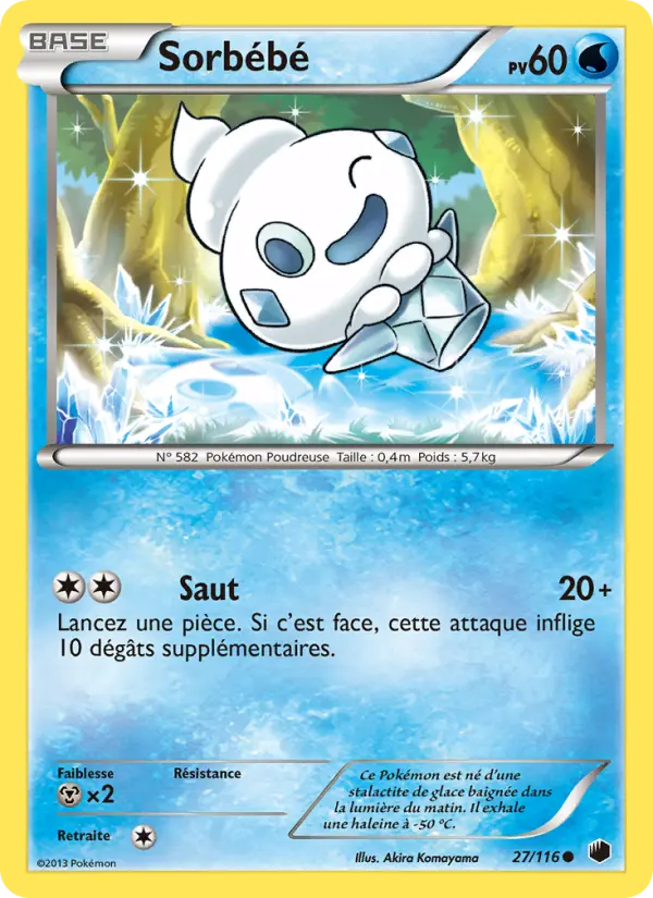 Scan HD carte Pokémon Sorbébé 27/116 — Glaciation Plasma