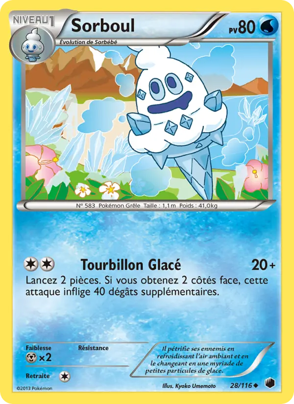 Scan HD carte Pokémon Sorboul 28/116 — Glaciation Plasma