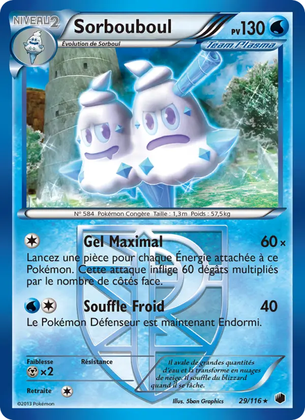 Scan HD carte Pokémon Sorbouboul 29/116 — Glaciation Plasma