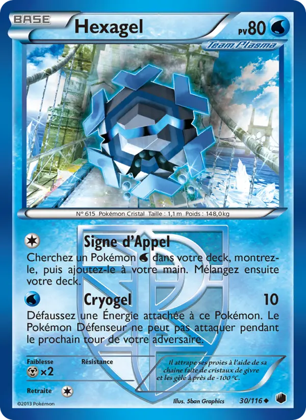 Scan HD carte Pokémon Hexagel 30/116 — Glaciation Plasma