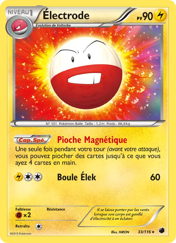 Scan HD carte Pokémon Électrode 33/116 — Glaciation Plasma