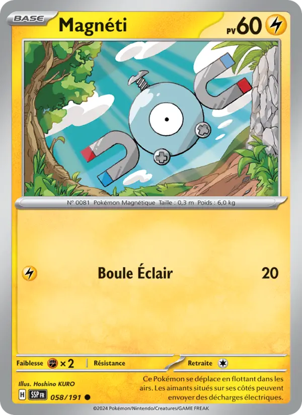 Scan HD carte Pokémon Magnéti 058/191 — Étincelles Déferlantes