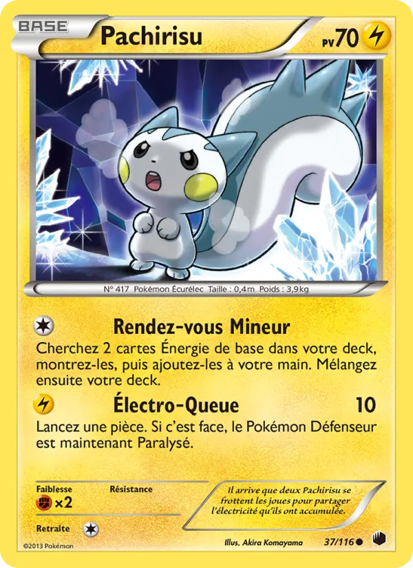 Scan HD carte Pokémon Pachirisu 37/116 — Glaciation Plasma
