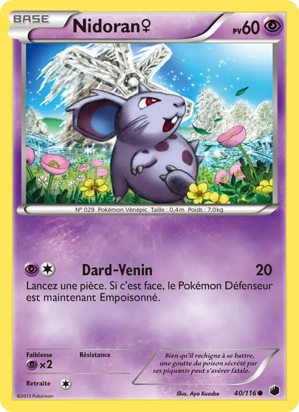 Scan HD carte Pokémon Nidoran♀ 40/116 — Glaciation Plasma