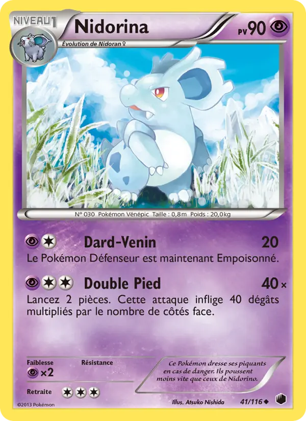 Scan HD carte Pokémon Nidorina 41/116 — Glaciation Plasma
