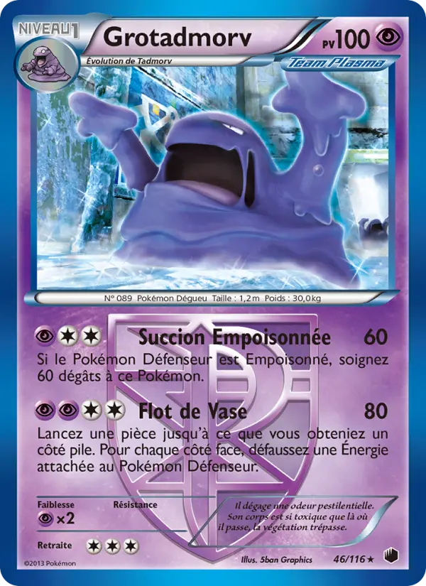 Scan HD carte Pokémon Grotadmorv 46/116 — Glaciation Plasma
