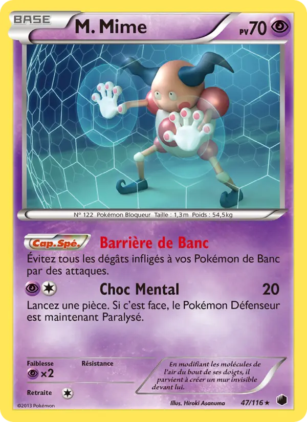 Scan HD carte Pokémon M. Mime 47/116 — Glaciation Plasma
