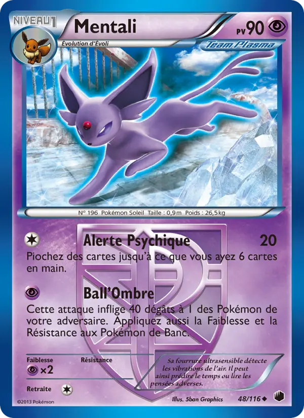 Scan HD carte Pokémon Mentali 48/116 — Glaciation Plasma