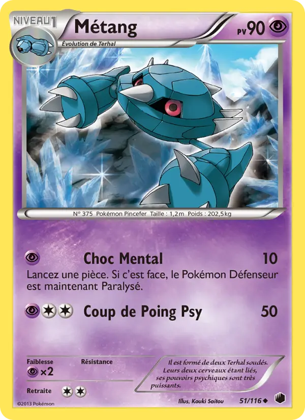 Scan HD carte Pokémon Métang 51/116 — Glaciation Plasma