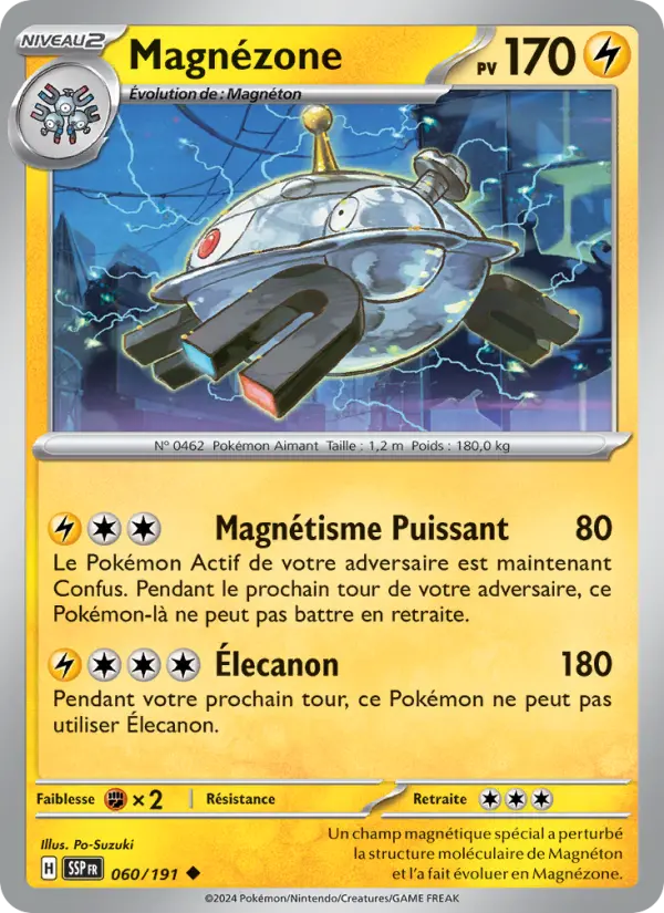 Scan HD carte Pokémon Magnézone 060/191 — Étincelles Déferlantes