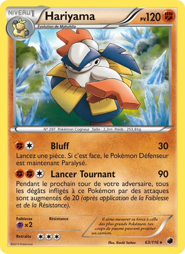 Scan HD carte Pokémon Hariyama 63/116 — Glaciation Plasma