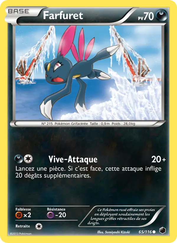 Scan HD carte Pokémon Farfuret 65/116 — Glaciation Plasma