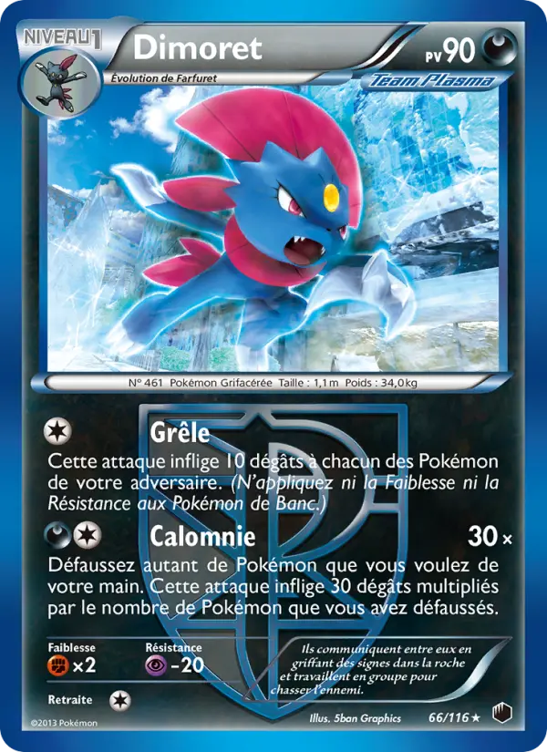 Scan HD carte Pokémon Dimoret 66/116 — Glaciation Plasma